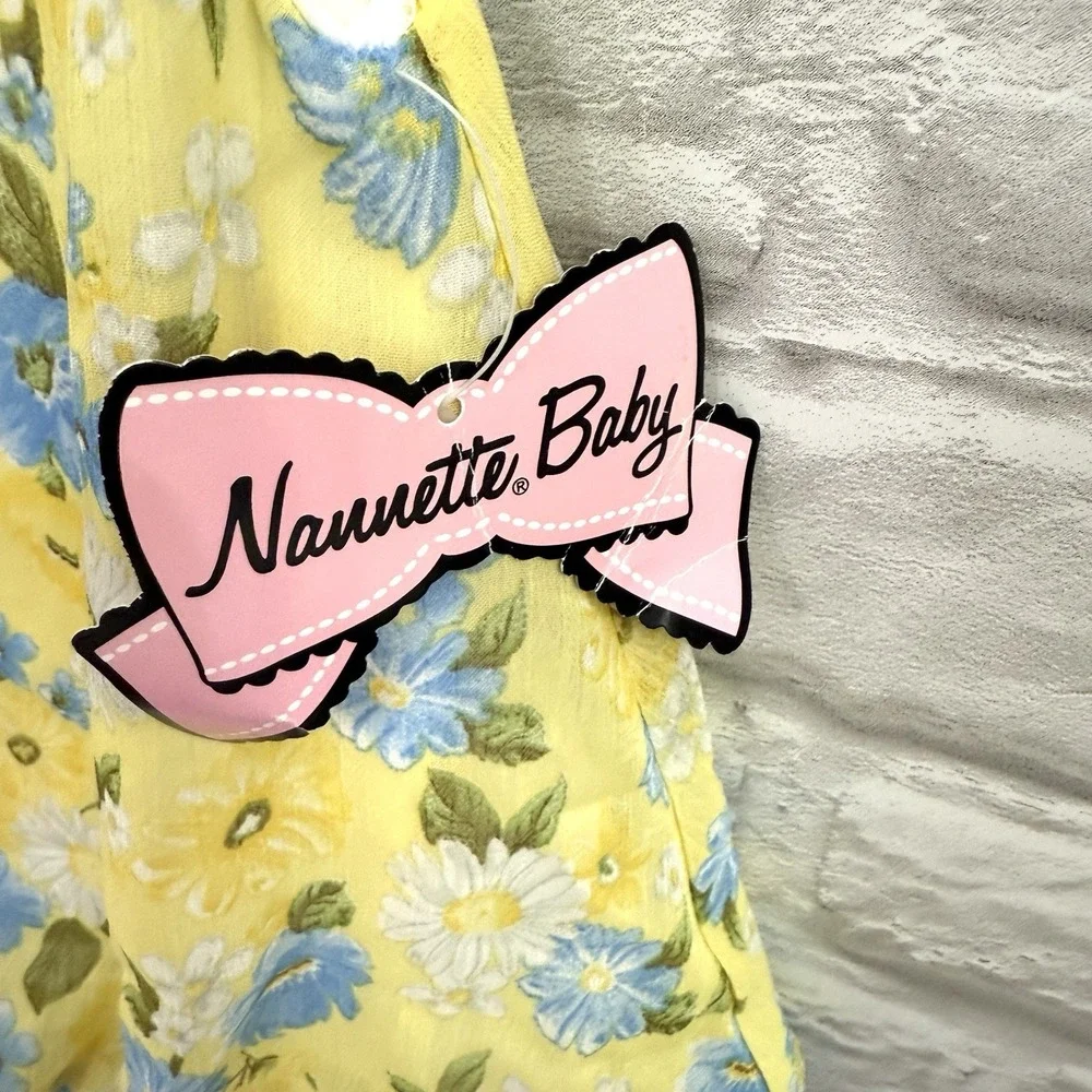 New Nannette Floral Yellow Dress Pink 18m  Baby Girls Lace Ruffled Summer Dress‎